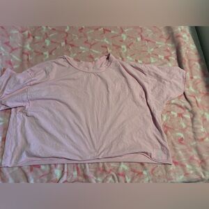 Free people cropped pink t shirt size:L